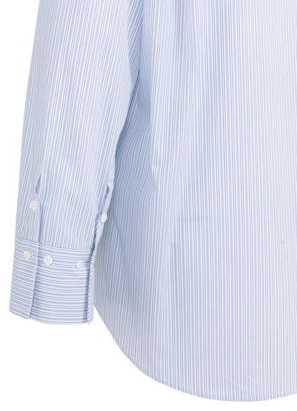 Striped Boyfriend Shirt With A : Ice Blue Dessin 990481