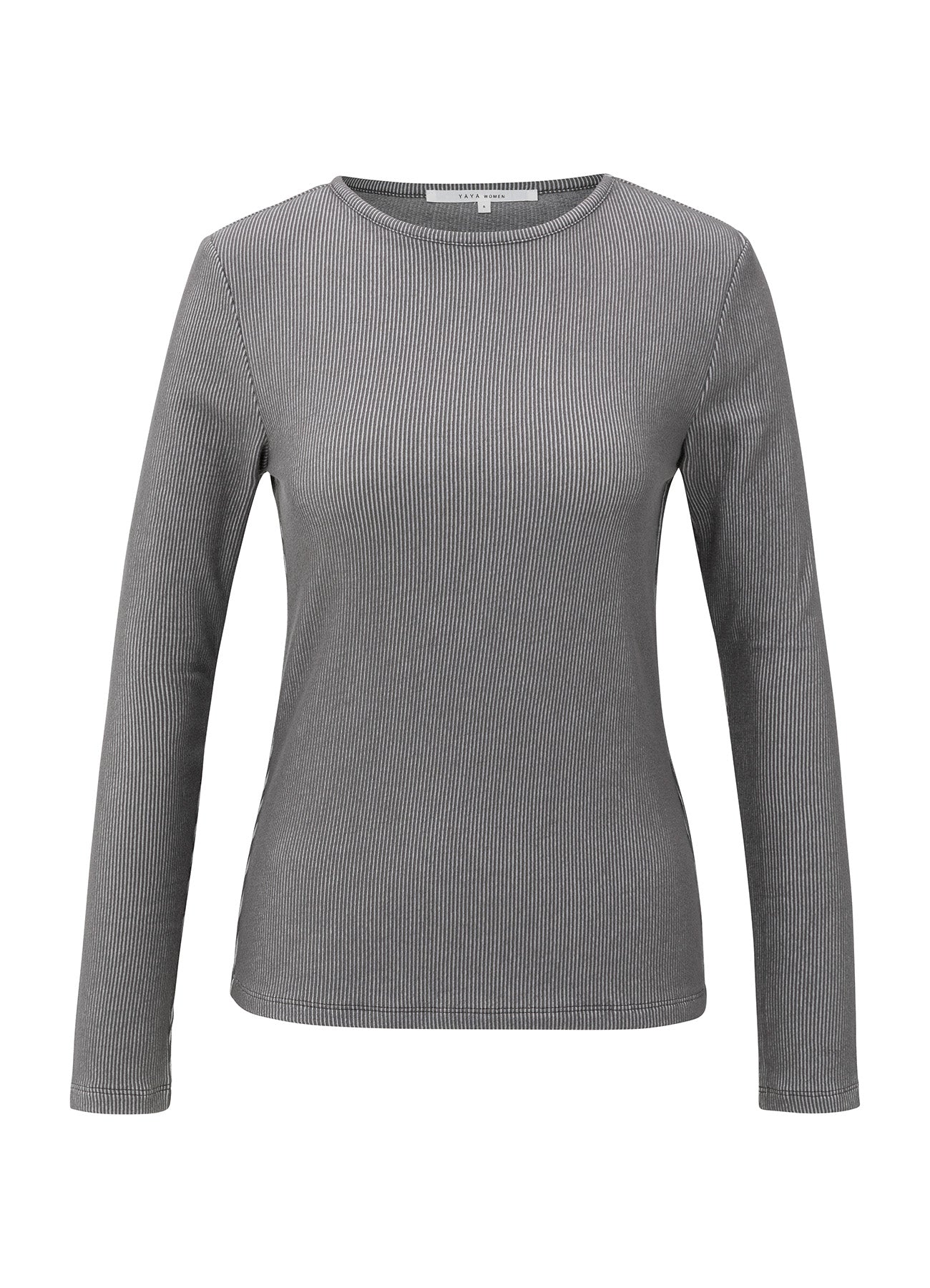 Rib Top With Shoulder Pads : Dark Night Grey Dessin