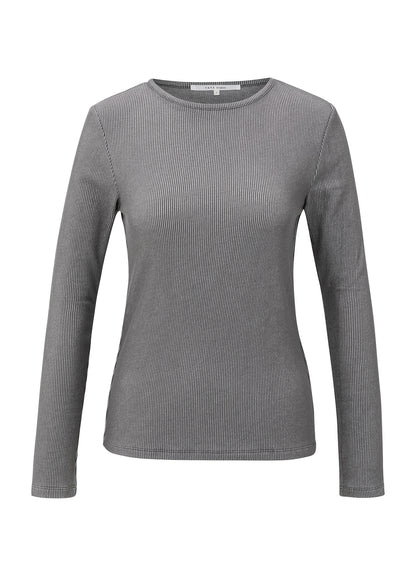 Rib Top With Shoulder Pads : Dark Night Grey Dessin