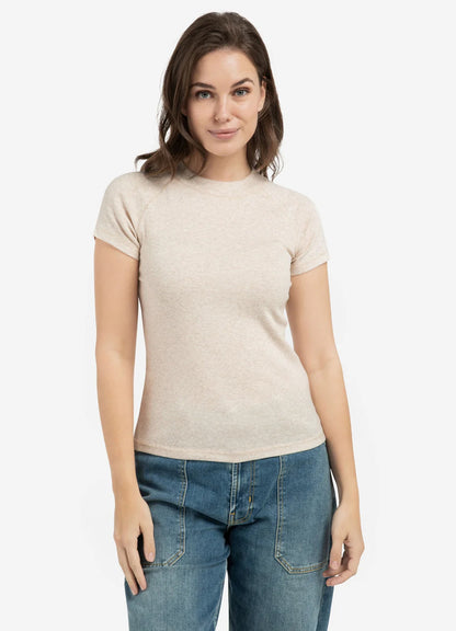 Jersey Melange Raglan Top : Kit Beige Melange 990442