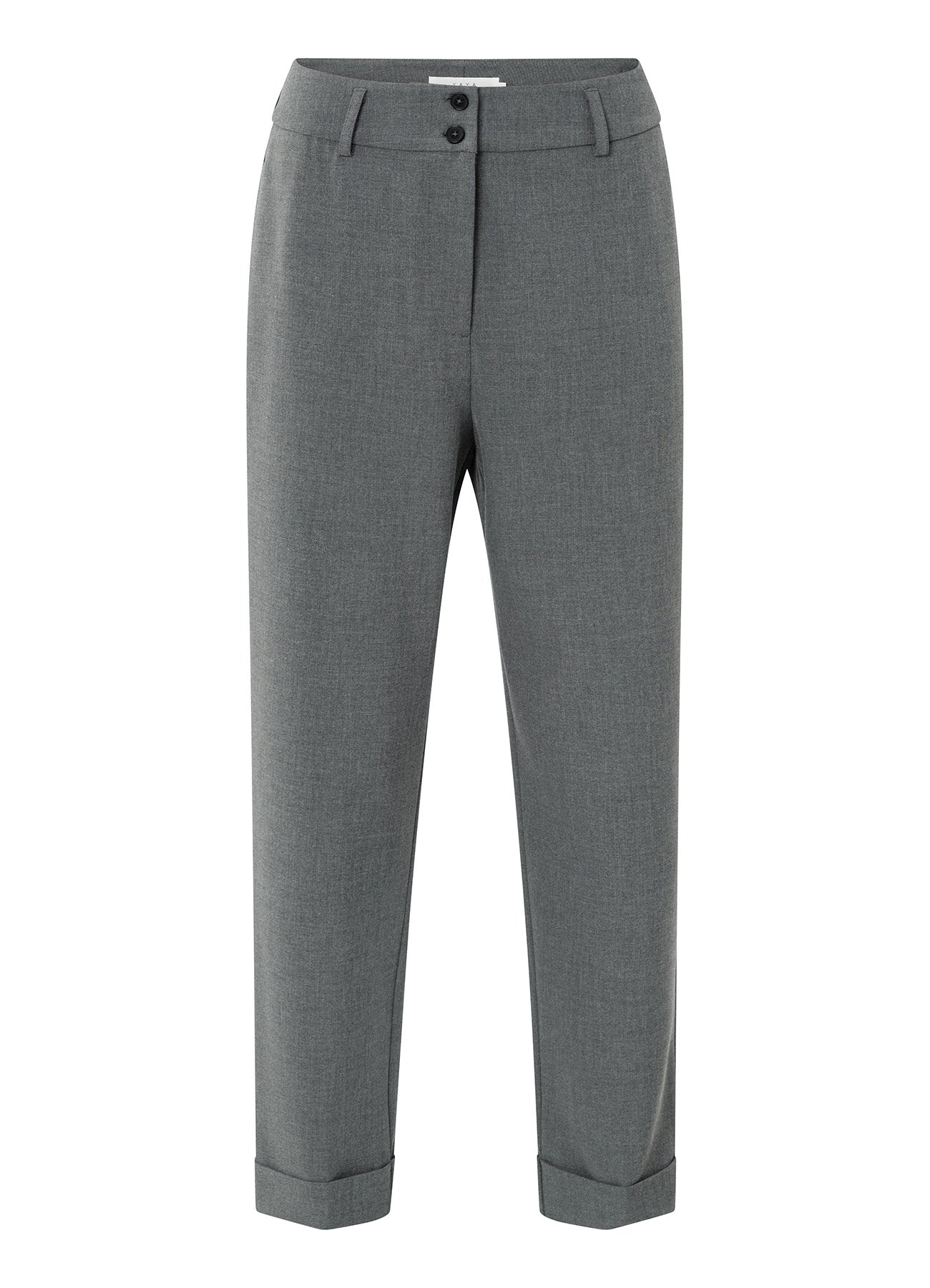 Woven High Waist Straight Fit : Black Oyster Melange 99004