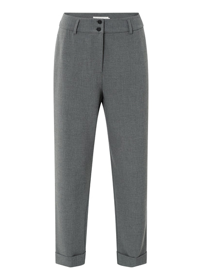 Woven High Waist Straight Fit : Black Oyster Melange 99004