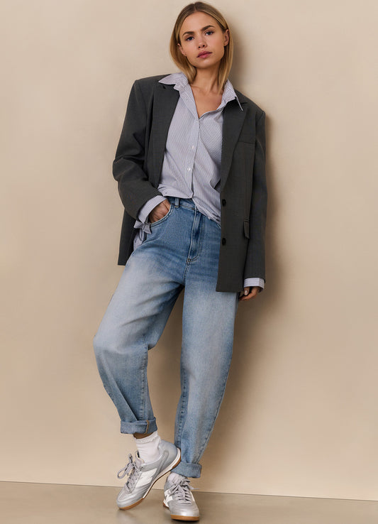 Loose Fit Hw Denim : Light Blue Denim 01118