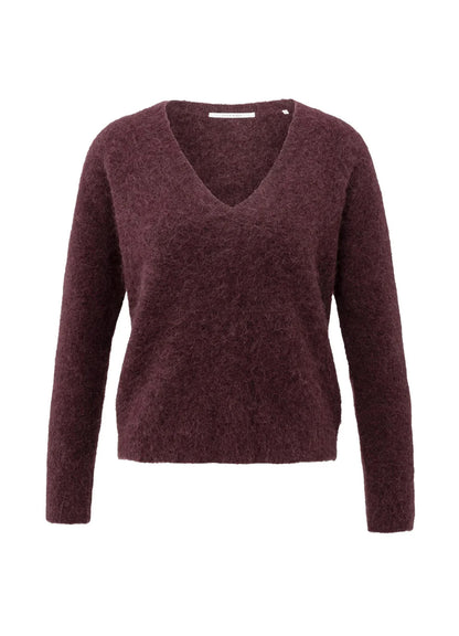 V-Neck Sweater Ls : Fudge Purple 990332