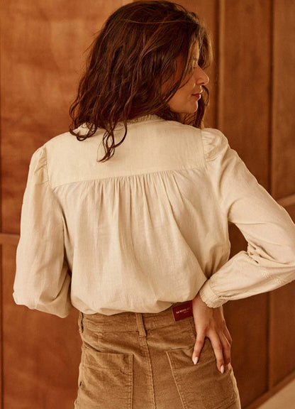 Blouse : 13-Beige