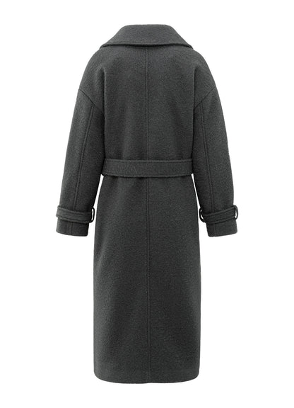 Woven Boucle Long Length Overs : Anthracite Melange 99020