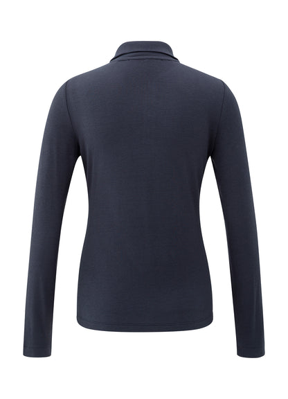 Long Sleeve Top With Zipper Collar : Collegiate Blue