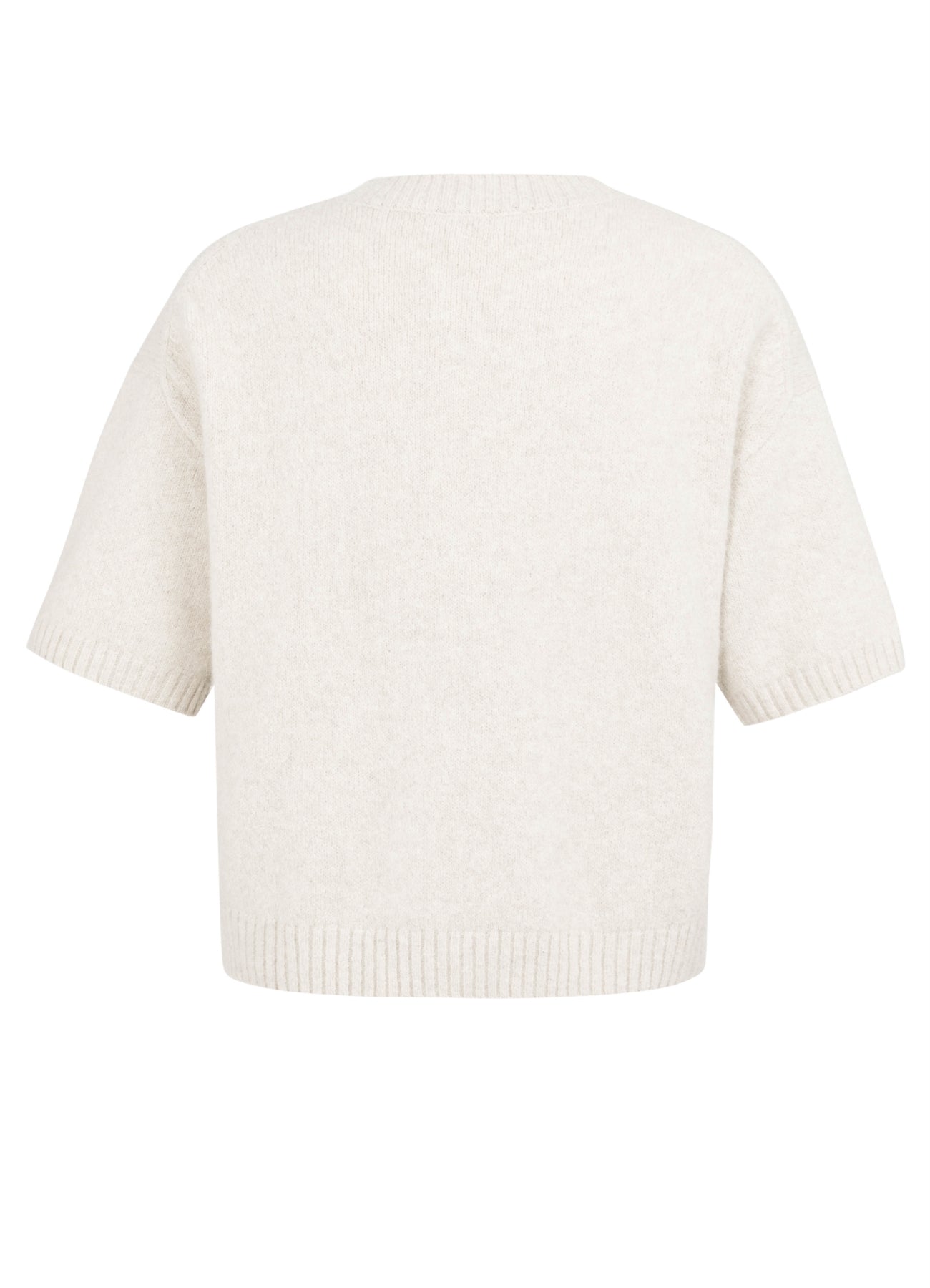 Short Sleeve Sweater With Artwork : Heather Grey Melange 990402