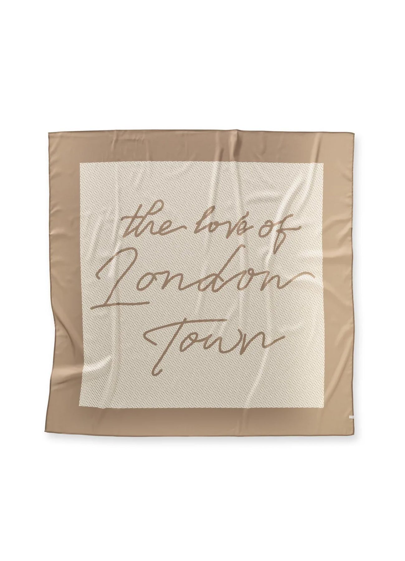 Woven Square Scarf With Print : Tan Brown Dessin 990511