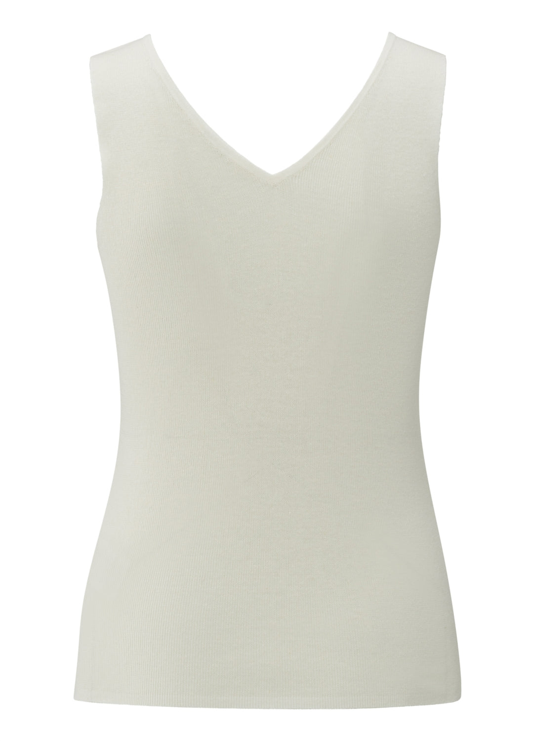 Fine Rib Knitted Tanktop : Wool White 99691