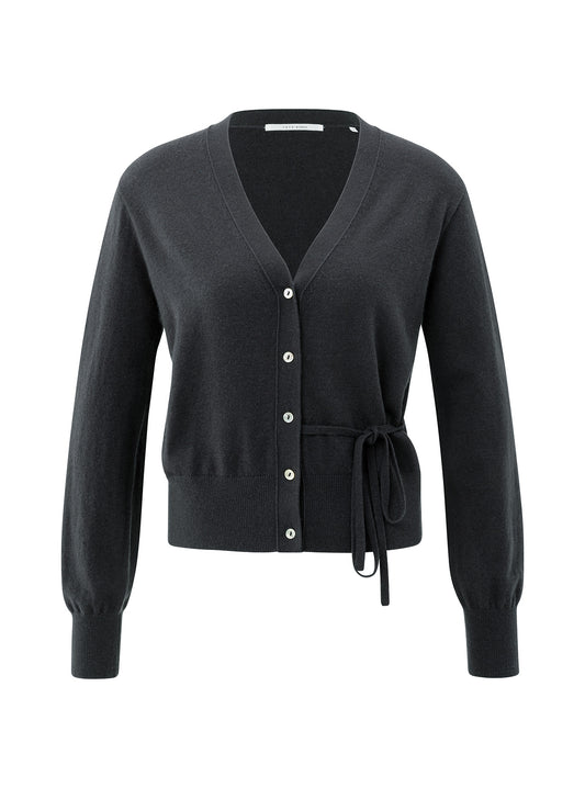 Cardigan With Straps : Oyster Black 90205