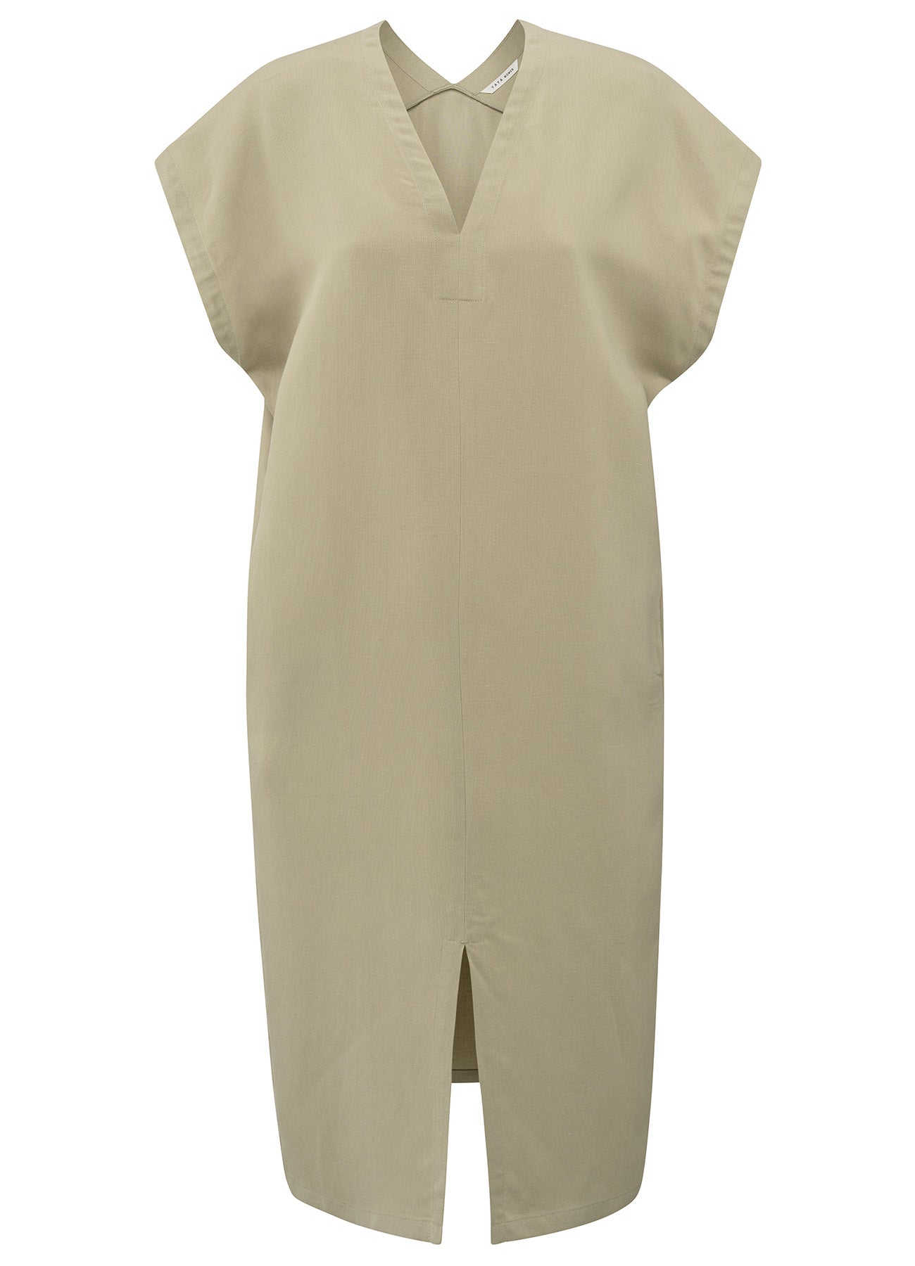 Double V-Neck Dress : Soft Green 99980