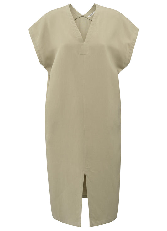 Double V-Neck Dress : Soft Green 99980