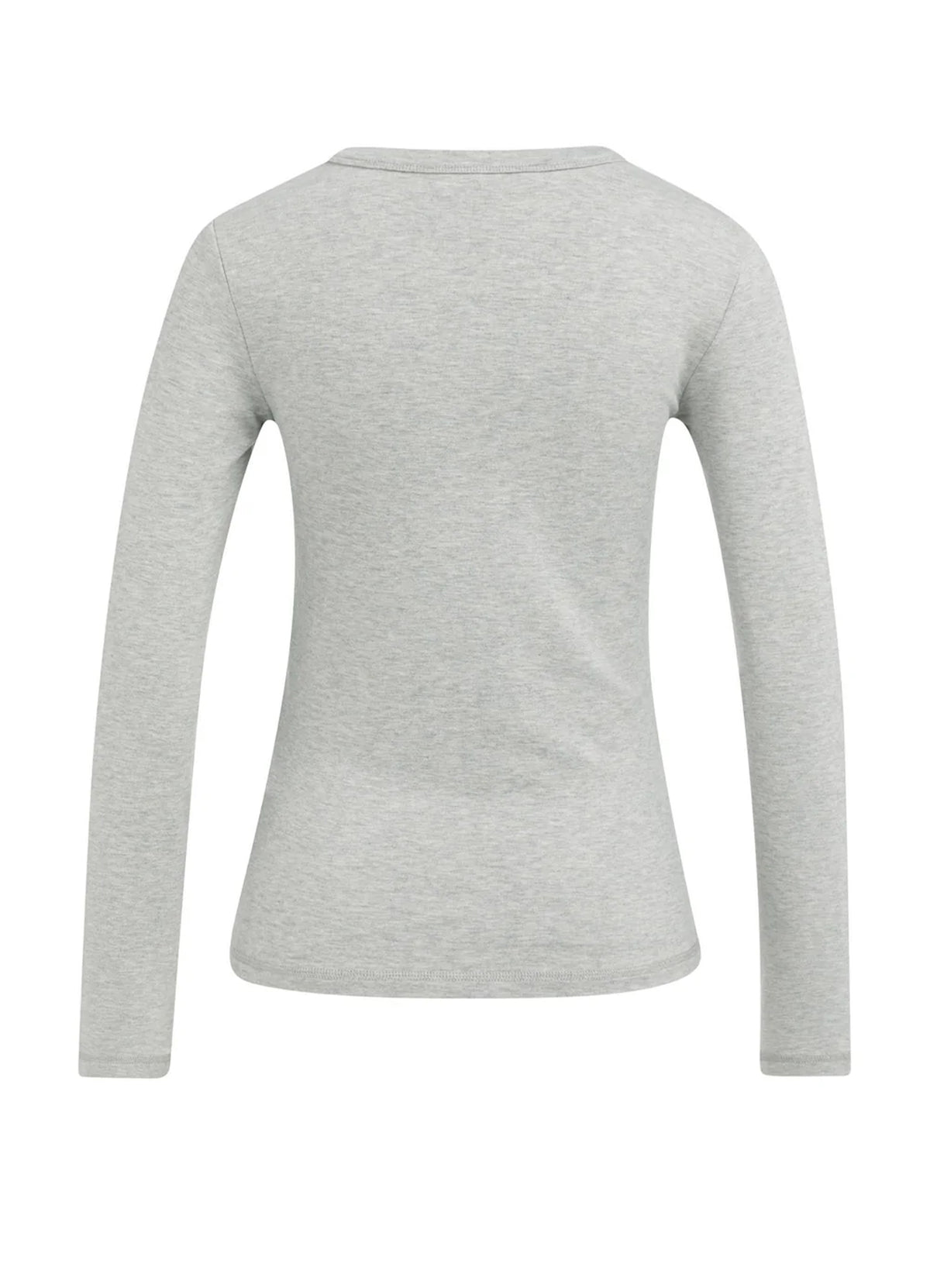 Round Neck Long Sleeve T-Shirt : Vapor Blue Grey Melange 442032
