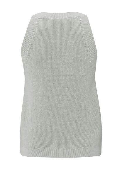 Knitted Tanktop High Neckline : Grey Melange 99981