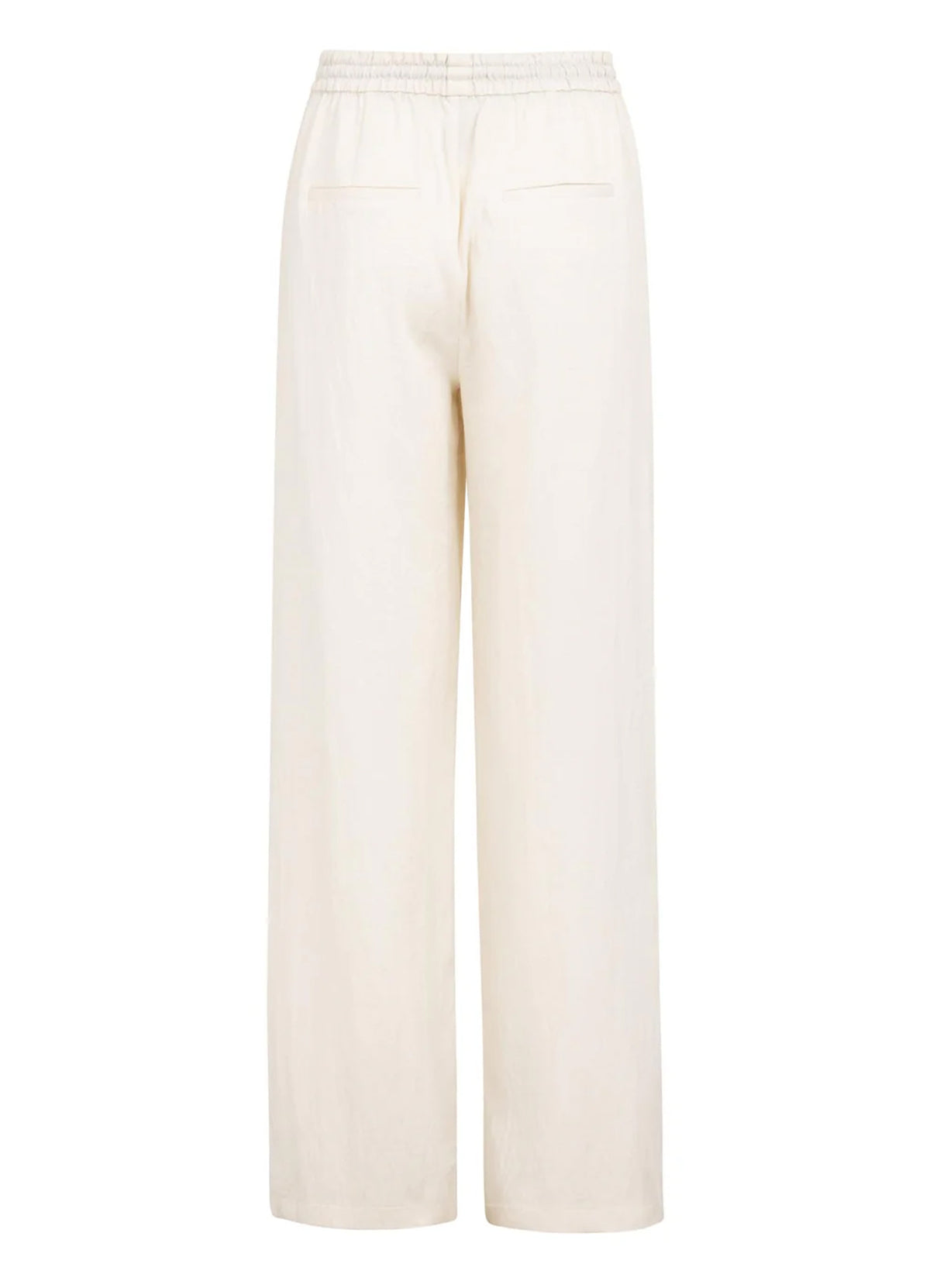 Woven Wide Leg Trousers With Contrast Flatlock Detail - L32 : Cloud Creme White 99067