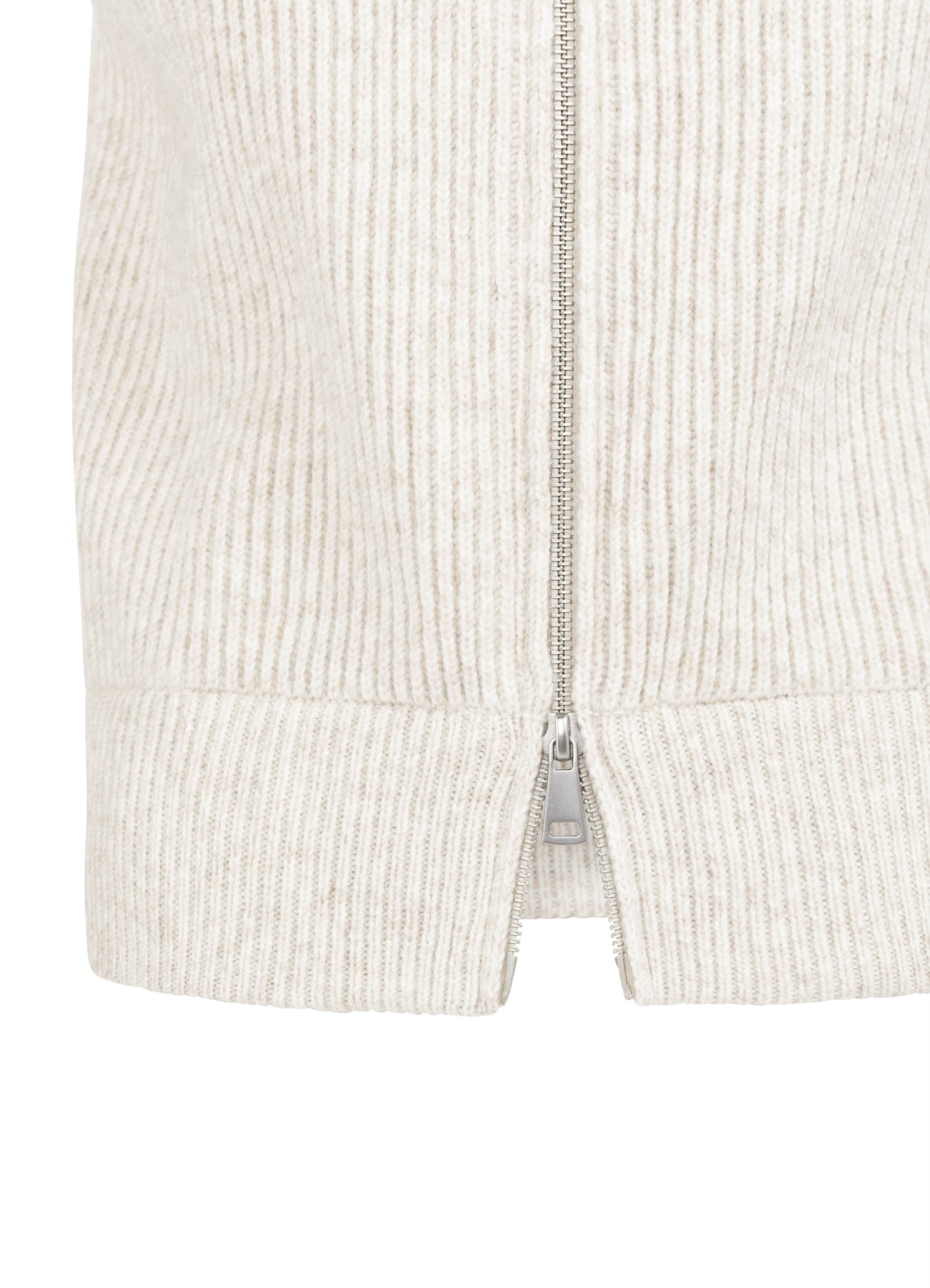 Knitted Sleeveless Cardigan With Zipper : Heather Grey Melange 990402