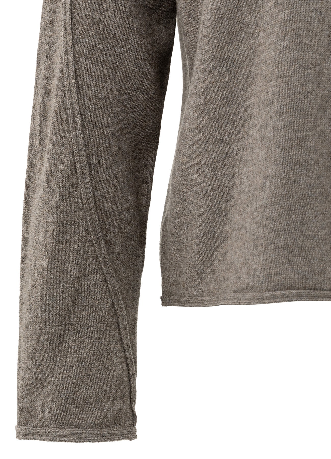 Boatneck Sweater With Fringes : Brown Melange 990172