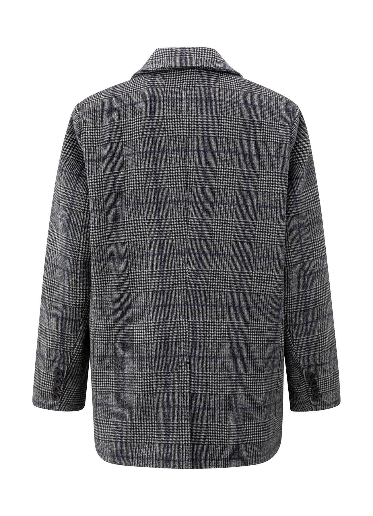 Woven Oversized Checked Blazer : Contours Gray Dessin 00001