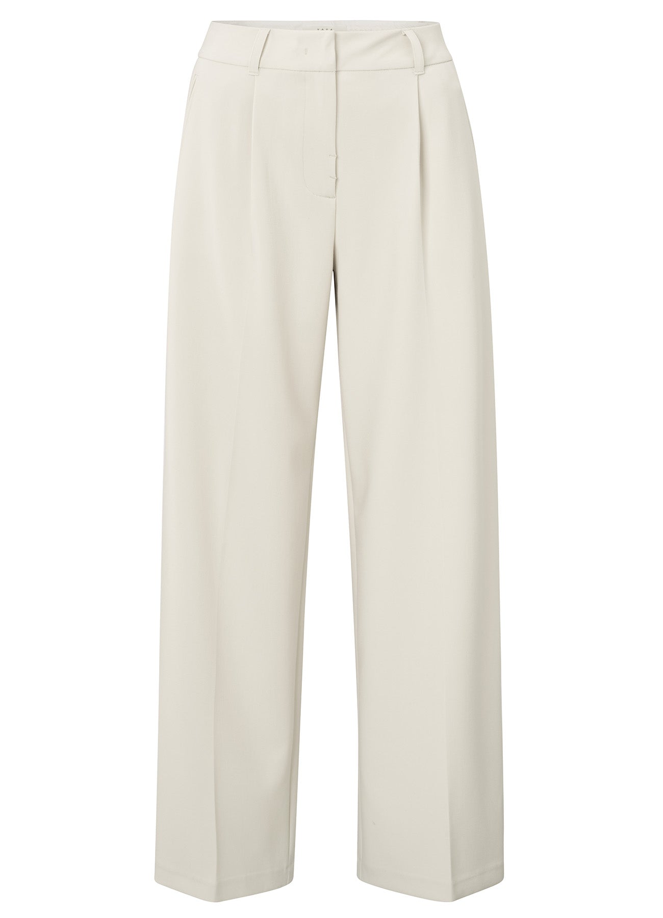 Woven Wide Leg Trousers With Contrast Tape At Sides : Soft Grey 99979