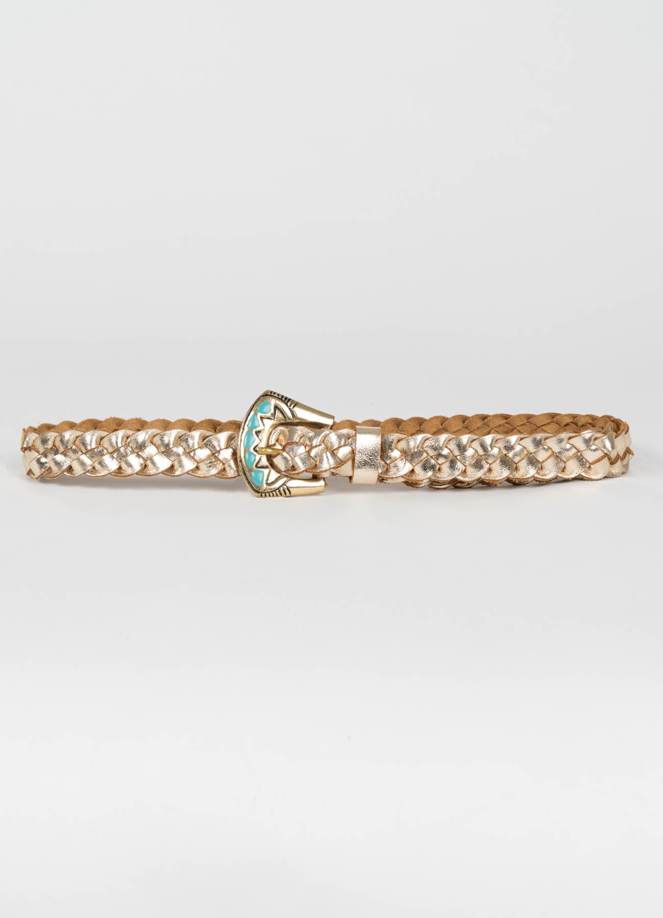 Western Braid Belt : Gold/Brown