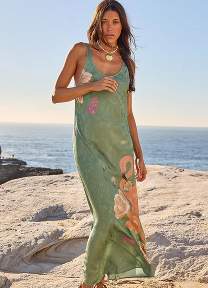 Floridian Bias Dress : Sage