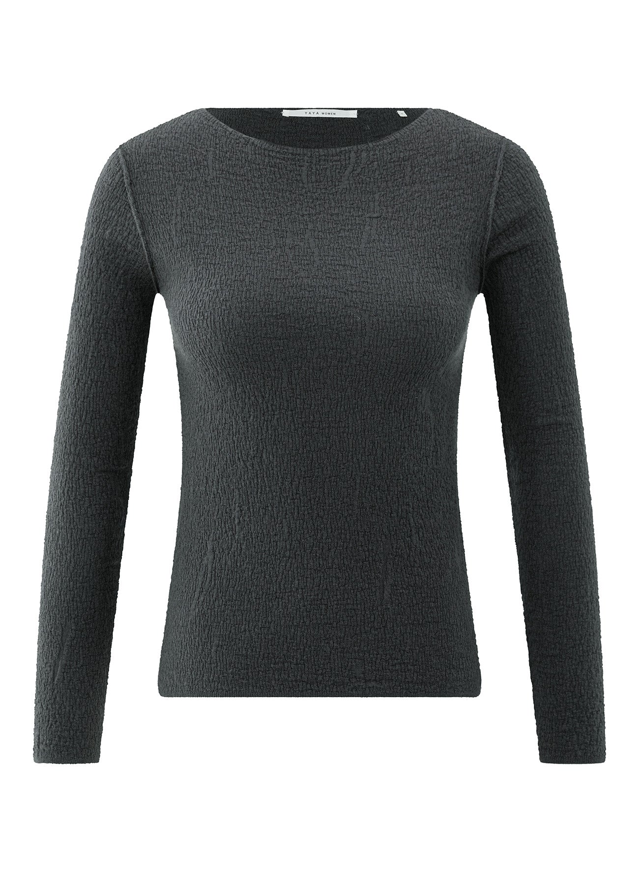 Light Structured Knitted Top : Oyster Black 90205