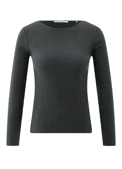 Light Structured Knitted Top : Oyster Black 90205