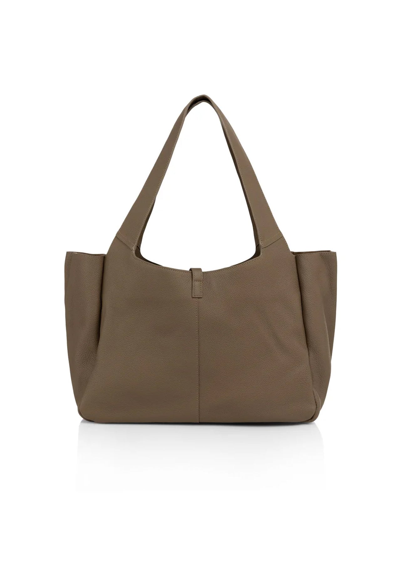 Leather Shopper : Deep Taupe Brown 81312