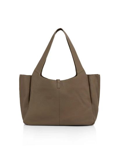 Leather Shopper : Deep Taupe Brown 81312