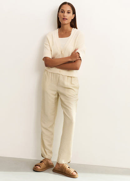 Printed Woven Trousers With Elastic Waistband : Soft Grey Dessin 999791