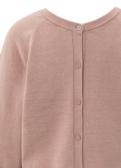 Double V-Neck Sweater With But : Blush Pink 99016