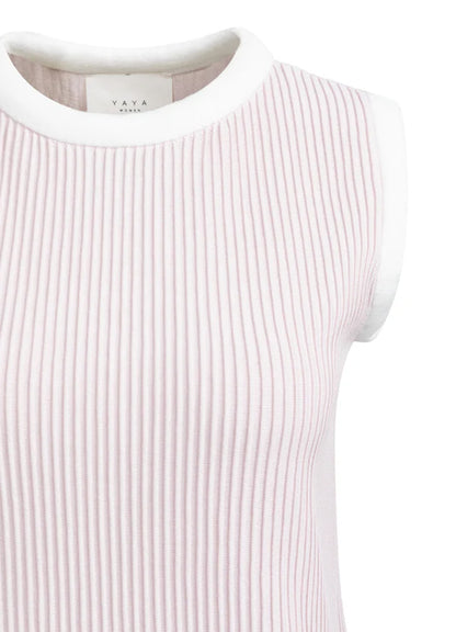 Sleeveless Rib Sweater : Gray Lilac 33804