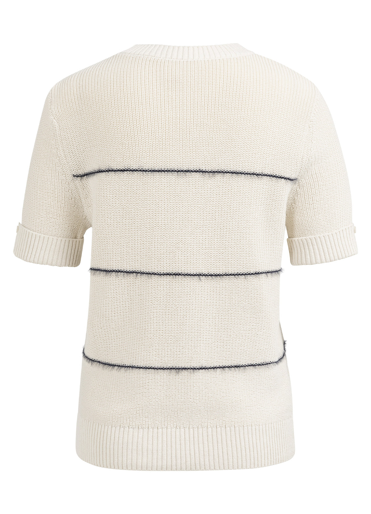 Knitted Furry Stripe Sweater S : Navy Blazer Dessin 939231
