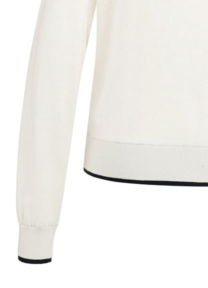 Boatneck Sweater Ls : Ecru Dessin 990531