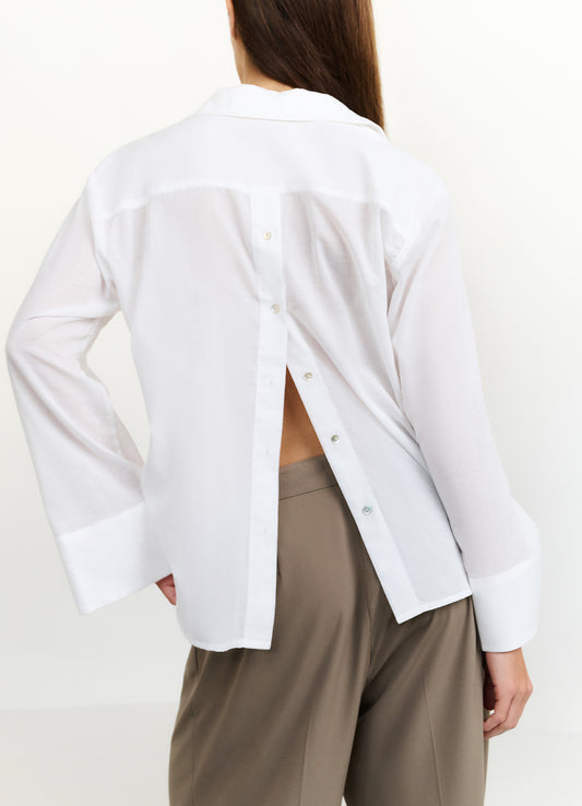 Sheer Boyfriend Shirt With But : Off White 99969
