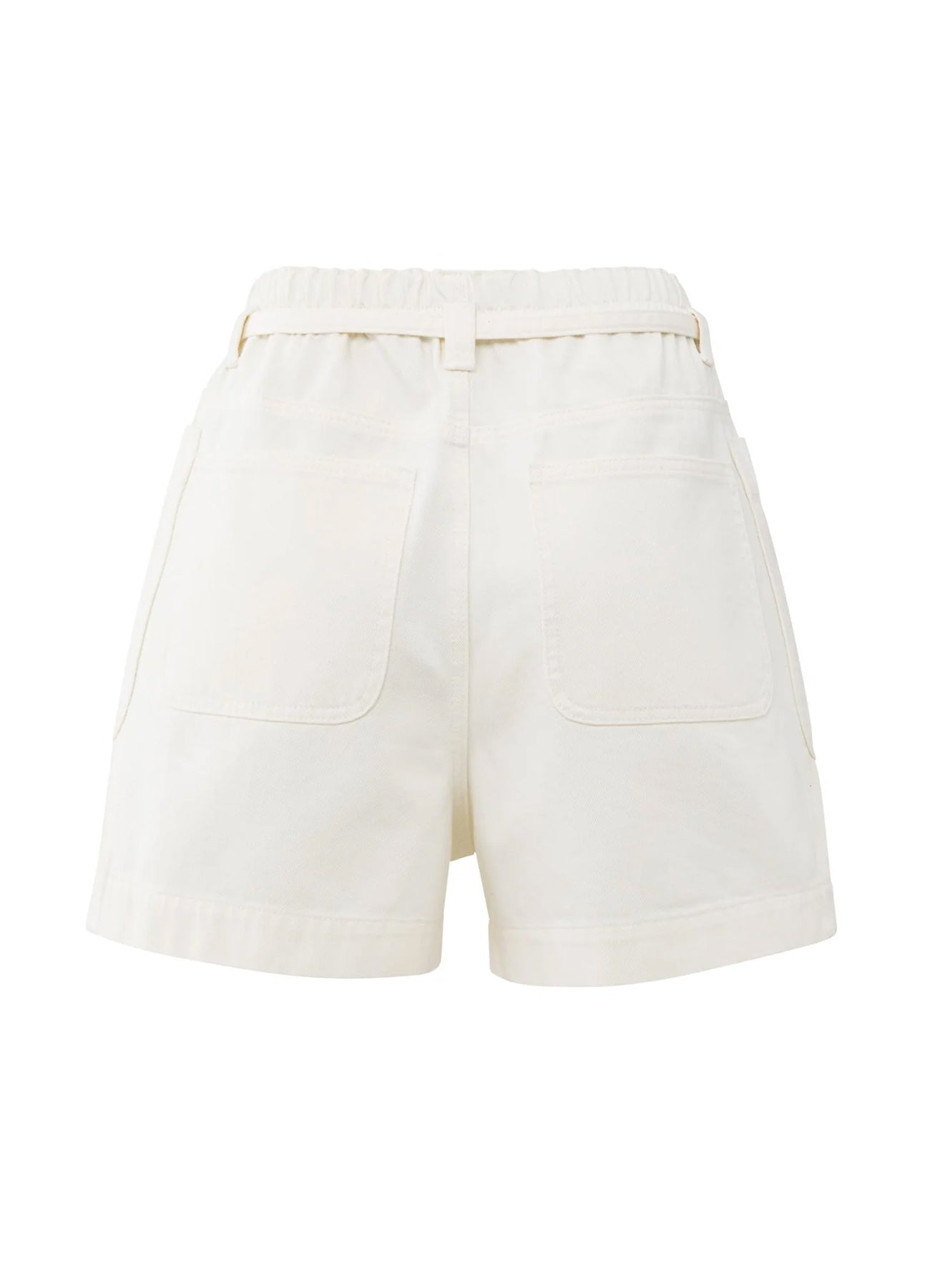 Garment Dye Woven High Waist Cargo Short : Off White 99983