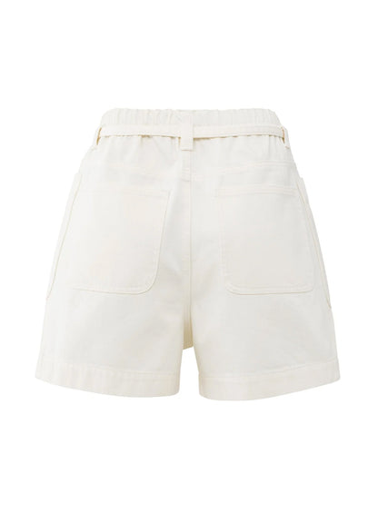 Garment Dye Woven High Waist Cargo Short : Off White 99983