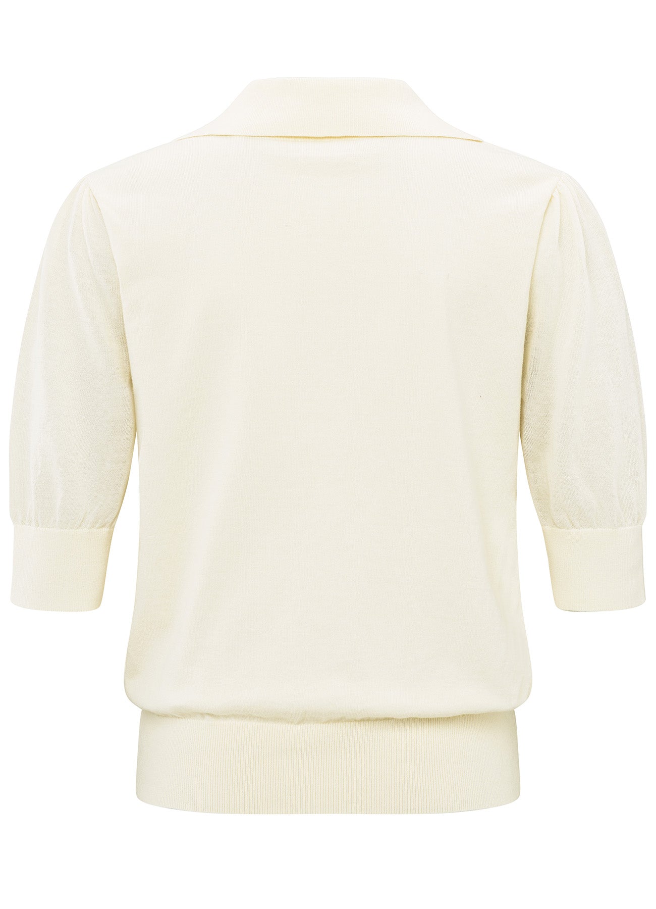Knitted Polo With Transperent Sleeves : Off White Knit 99990