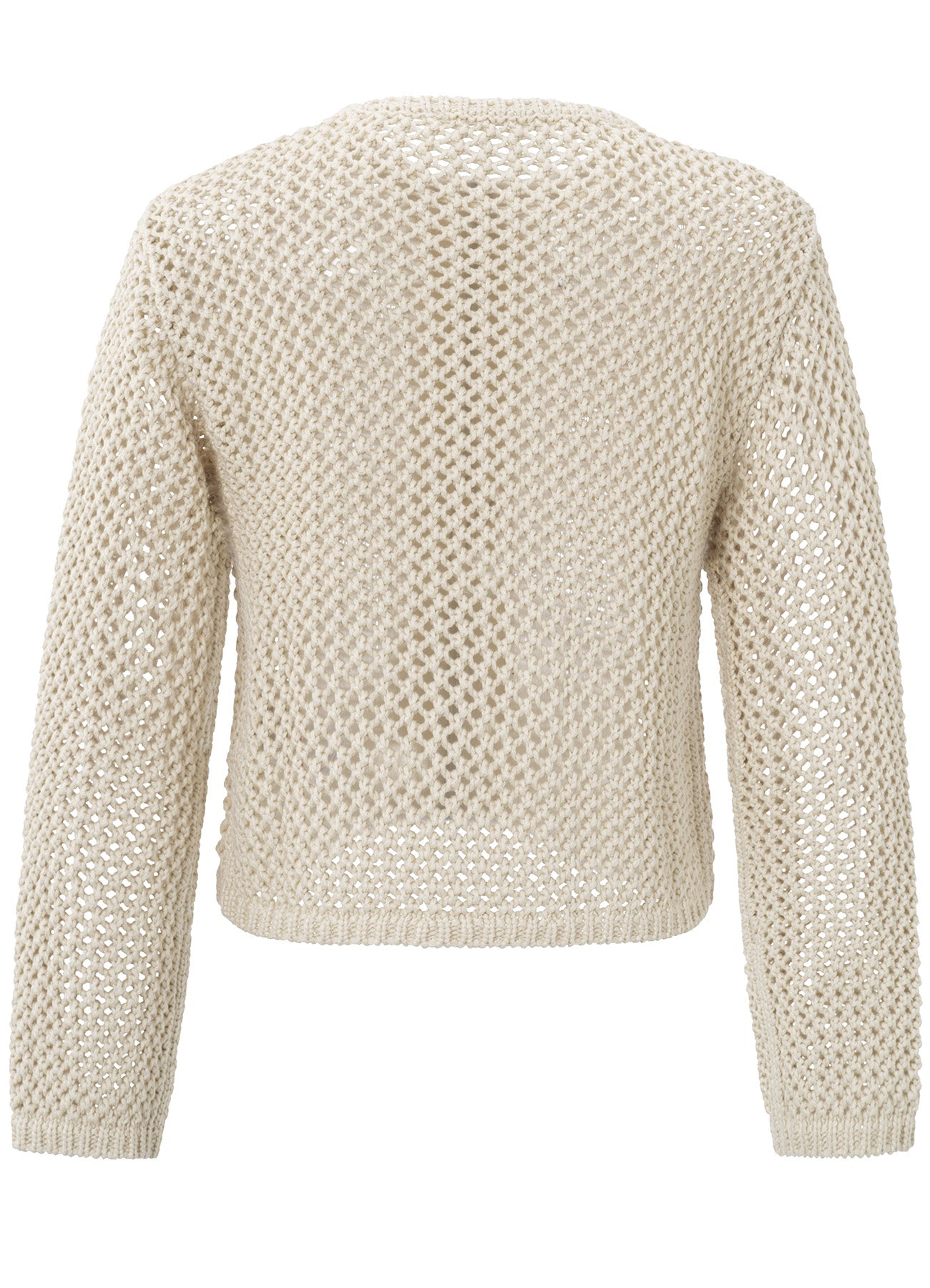 Mesh Stitch Cardigan With Zipper : Summer Sand 20908