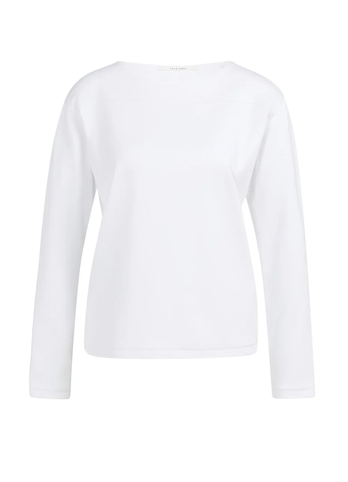 Long Sleeve Top With Seam : Pure White 00000