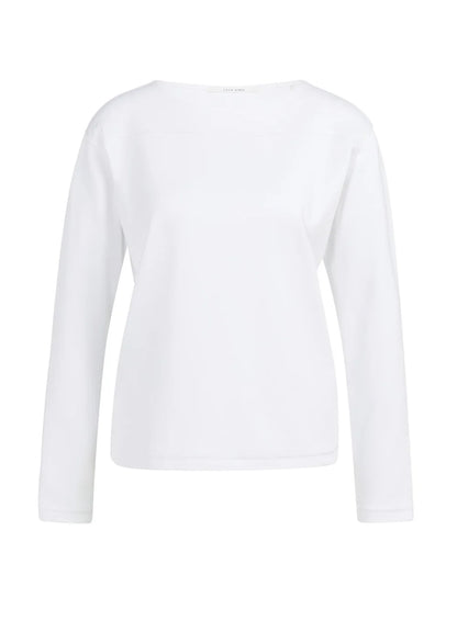 Long Sleeve Top With Seam : Pure White 00000