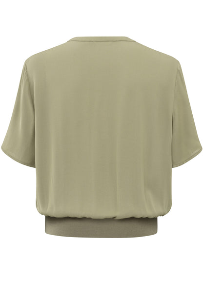 Woven Polo With Rib Waistband : Soft Green 99980