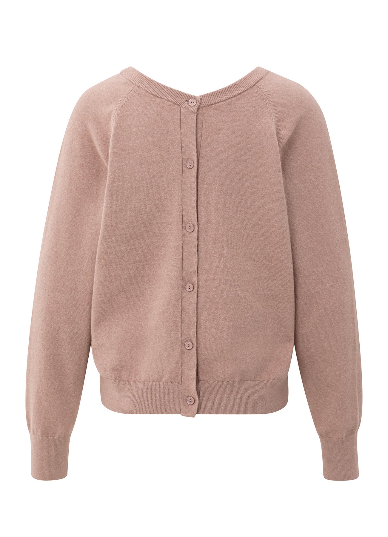 Double V-Neck Sweater With But : Blush Pink 99016