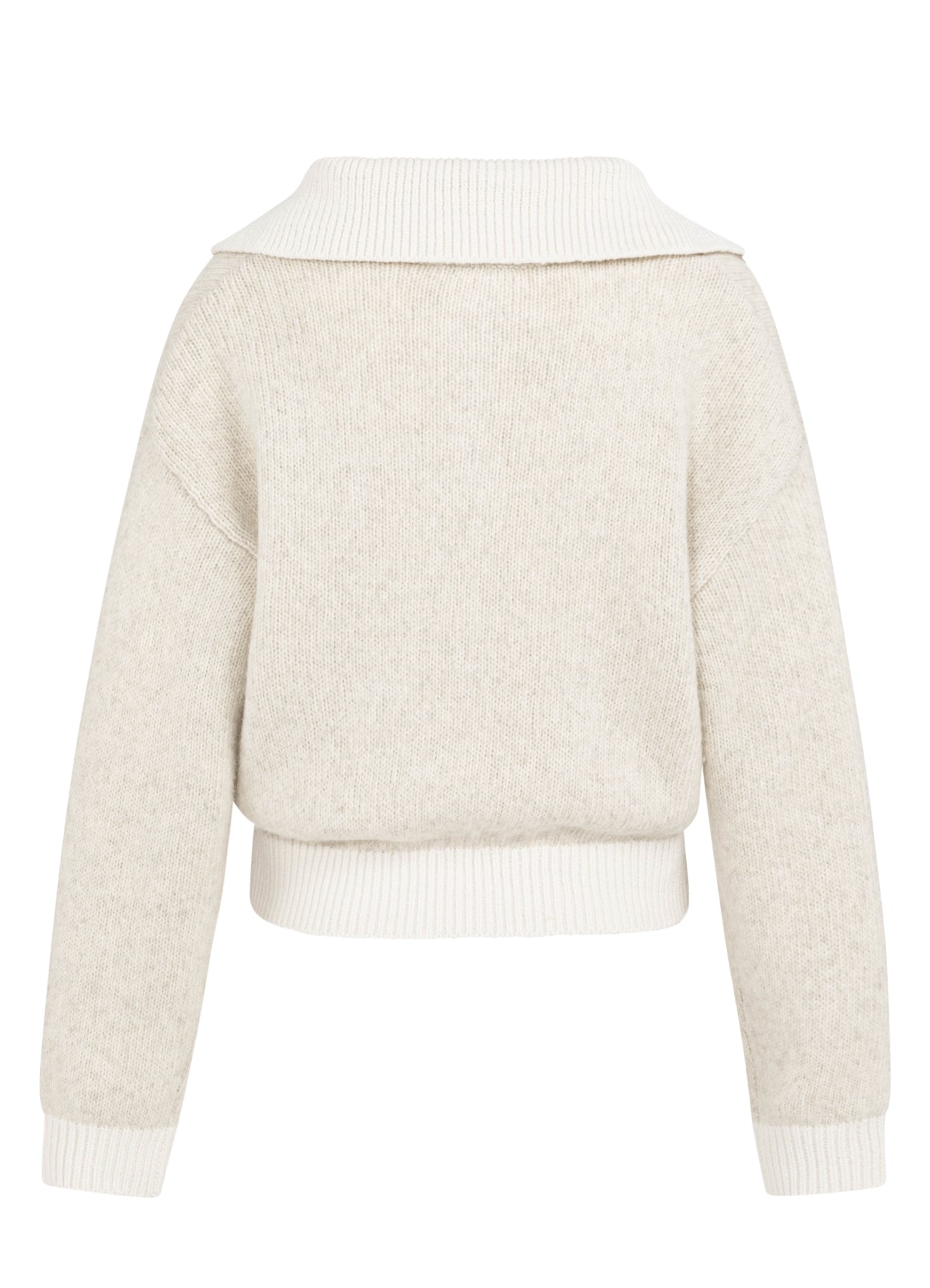Sweater With Contrast Color Details : Heather Grey Dessin 990401