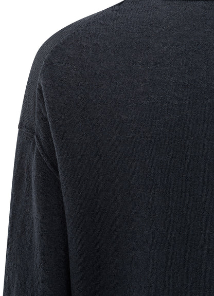 Textured Round Neck Sweater Ls : Inkwell Blue 94016