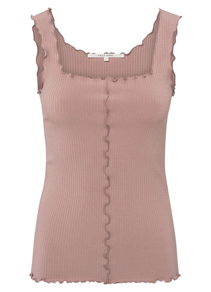 Singlet With Frilled Seams : Soft Mauve Pink 99984