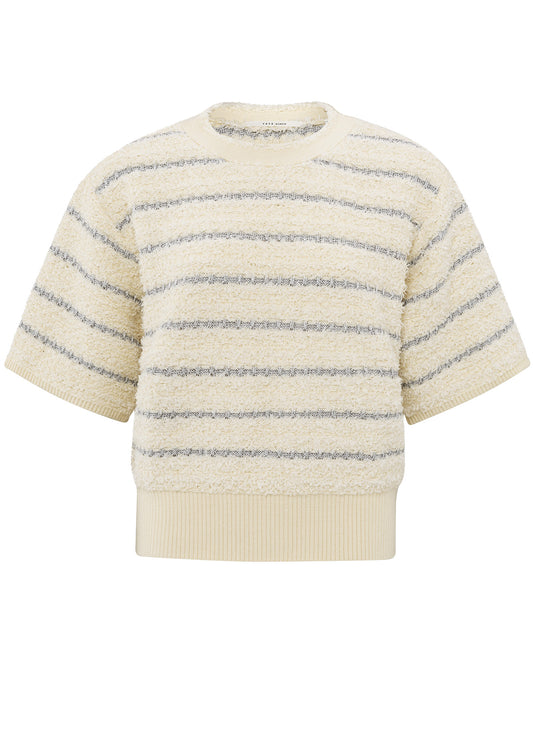 Textured Stipe With Shine Sweater Ss : Off White Dessin 999861