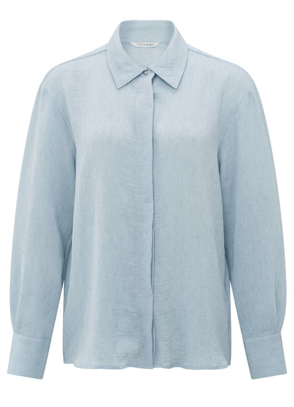 Oversized Shirt W. Press Butto : Baby Blue 99992