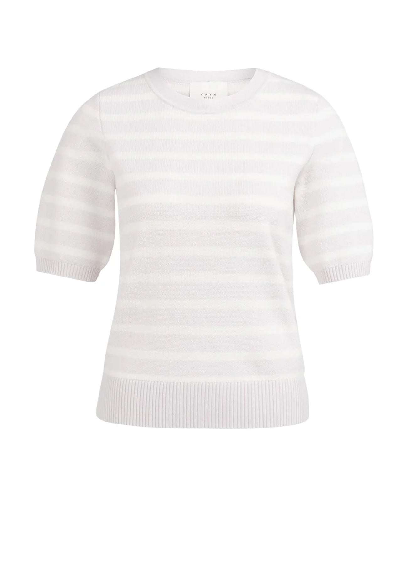 Textured Stripe Short Sleeve S : Gray Lilac Dessin 338041